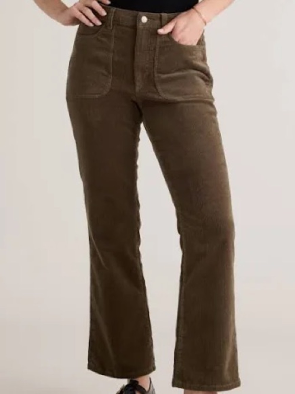 Quince Organic Stretch Corduroy Flare Pants size 8